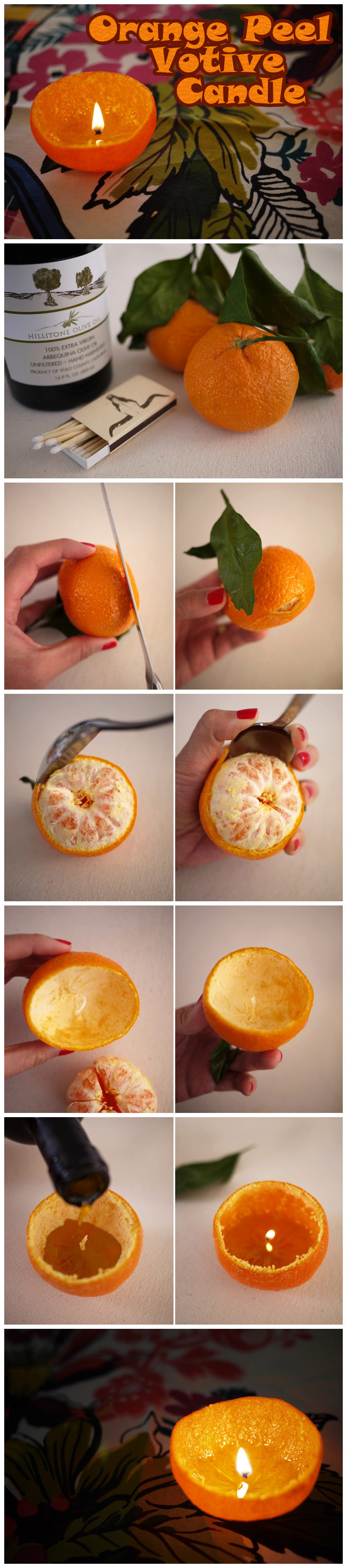 how to make orange peel candle