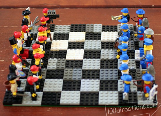 LEGO-chess-board diy lego craft Ways To Upcycle reuse recycle Lego