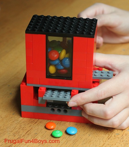 diy lego craft Ways To Upcycle reuse recycle Lego candy-dispenser