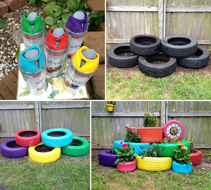 how to recycle and reuse old tires into planter DIY crafts
