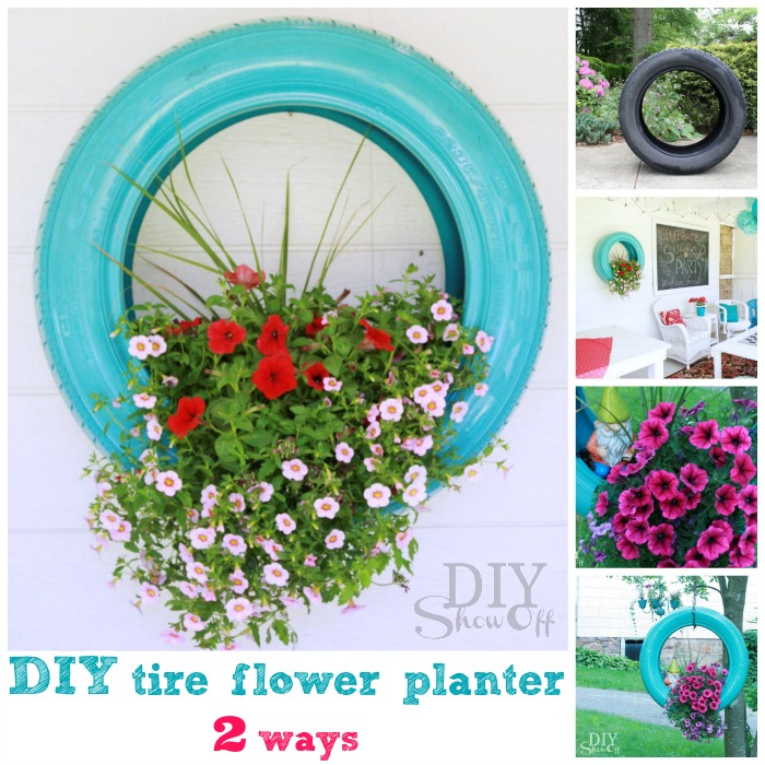 how to recycle and reuse old tires into planter DIY crafts2