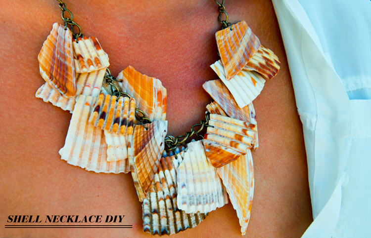 diy easy sea shell necklace jewellery