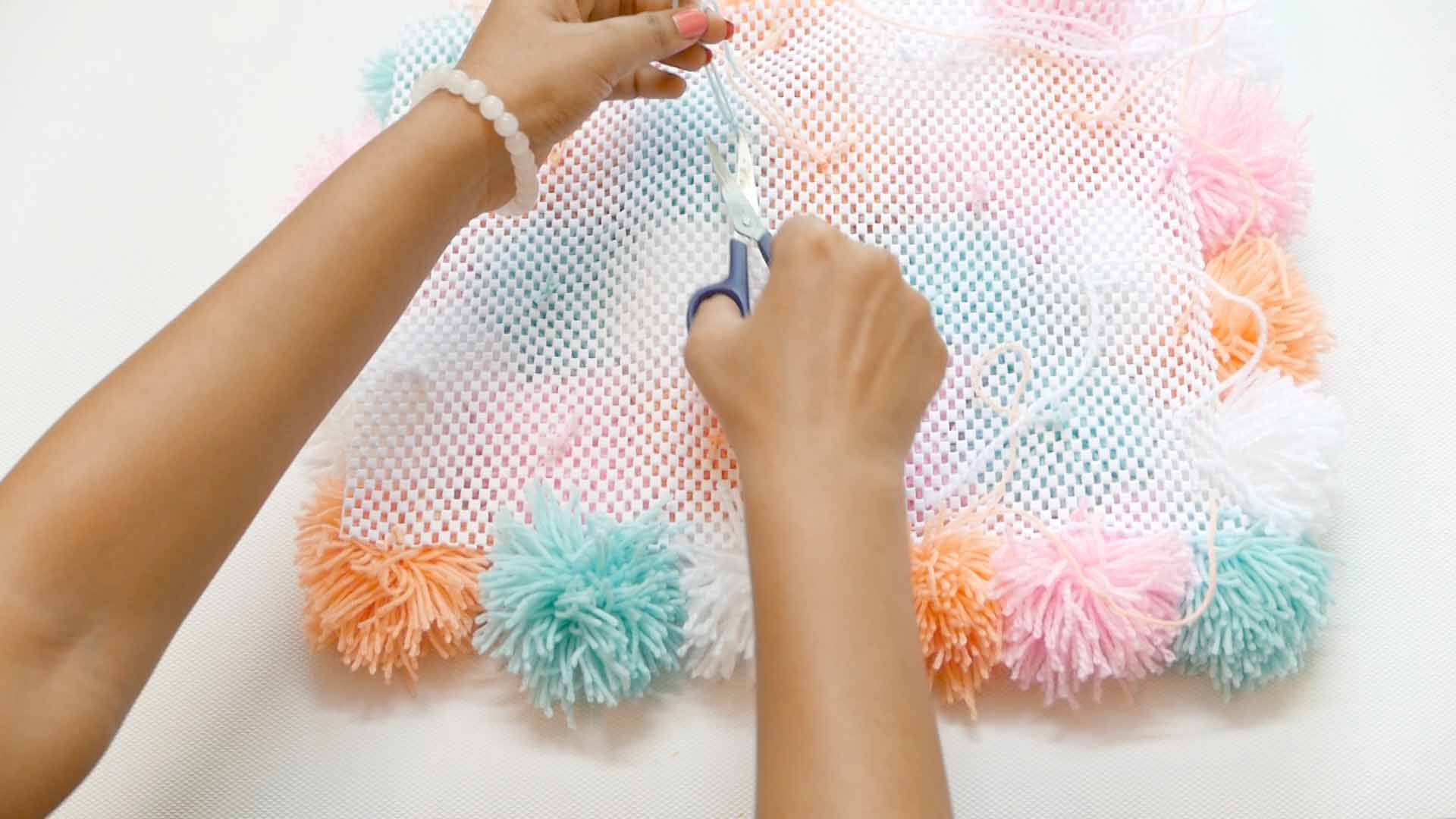 How to Make a Pom Poms Rug Adorable DIY Home Decor Sad To Happy Project