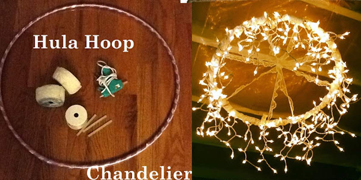 Beautiful DIY Hula Hoop Chandelier