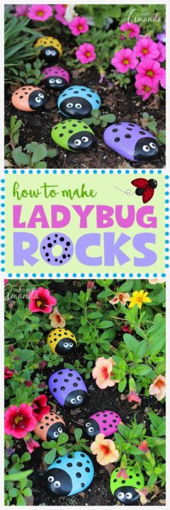 DIY Ladybug Painted Rocks Painting