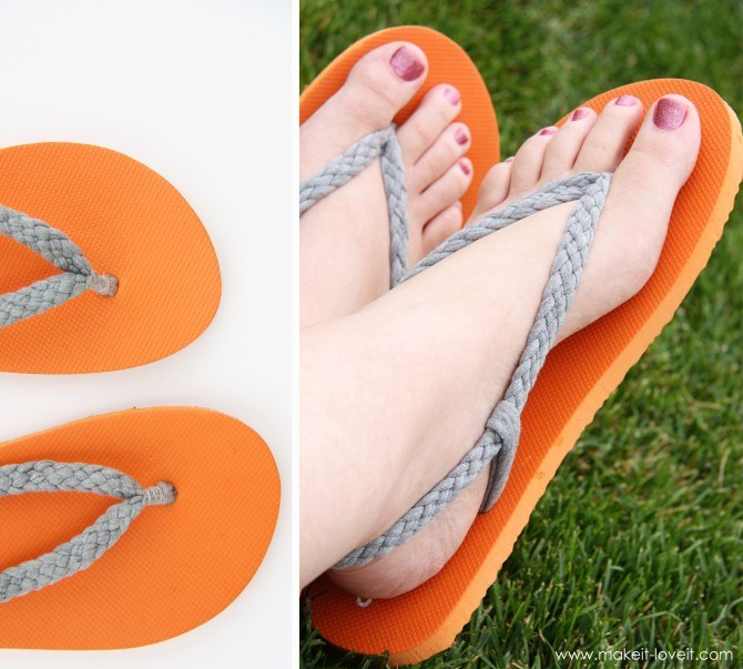 DIY Braided Strap Flip Flops Tutorial 