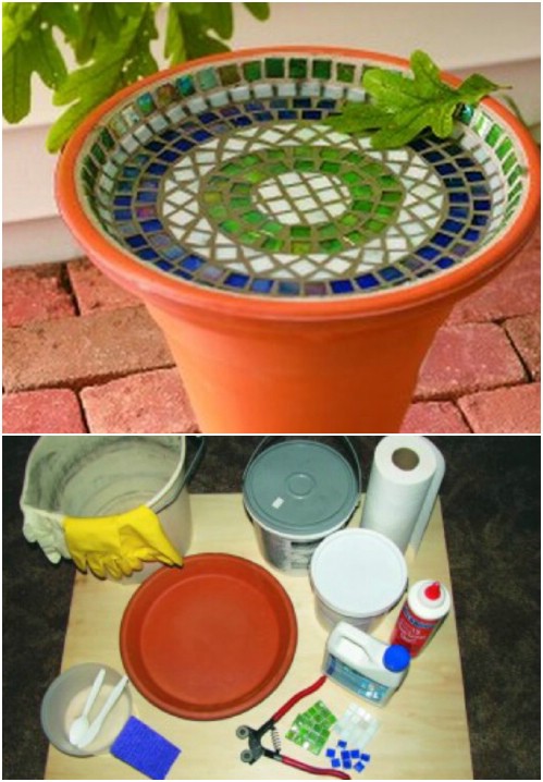 DIY Mosaic Bird Bath