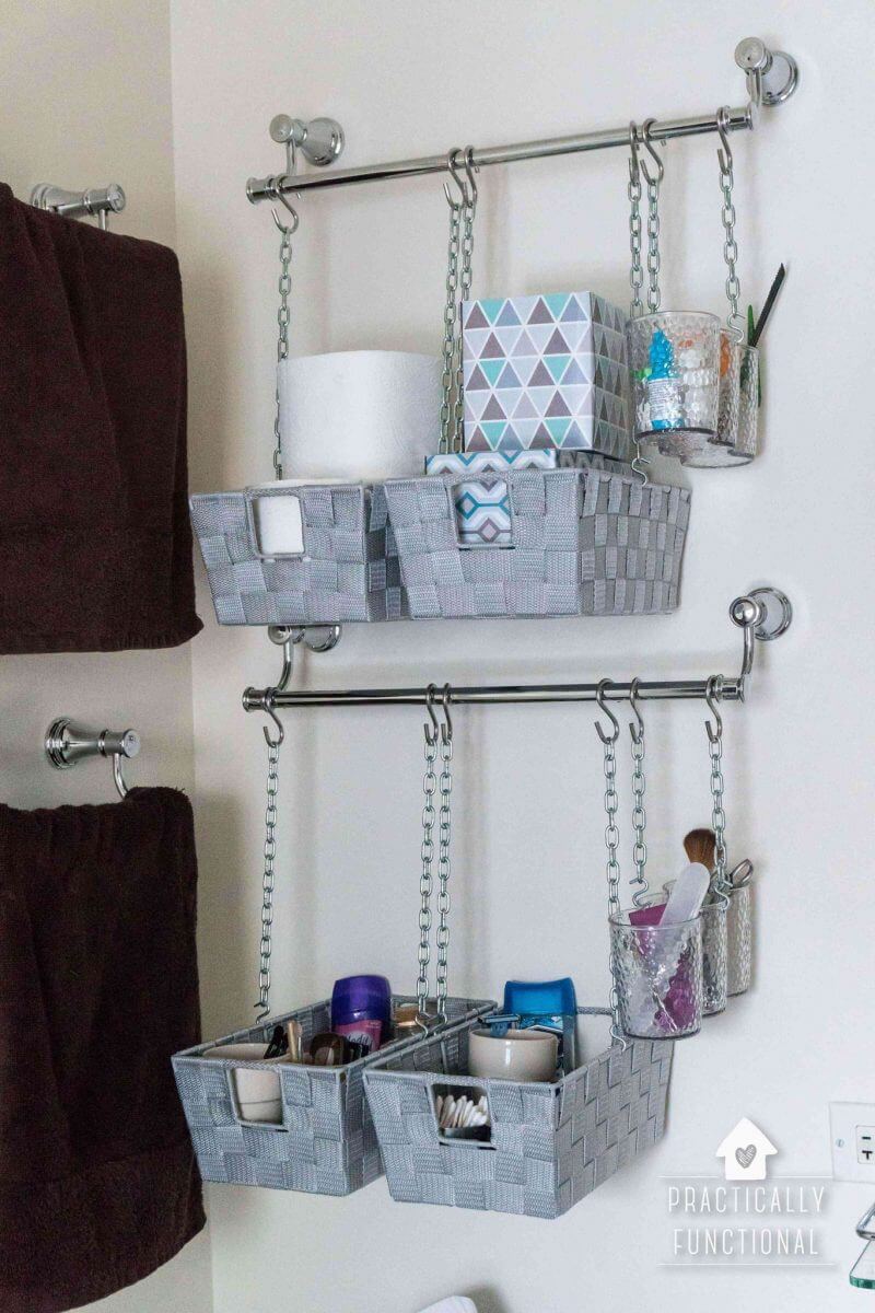 67 Small Bathroom Storage Ideas from Shelves to Baskets