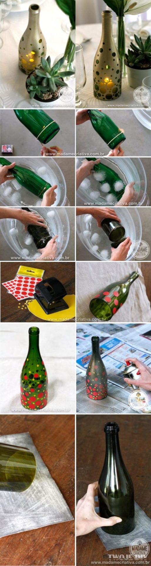 Repurposed DIY Wine Bottle Crafts recycle reuse