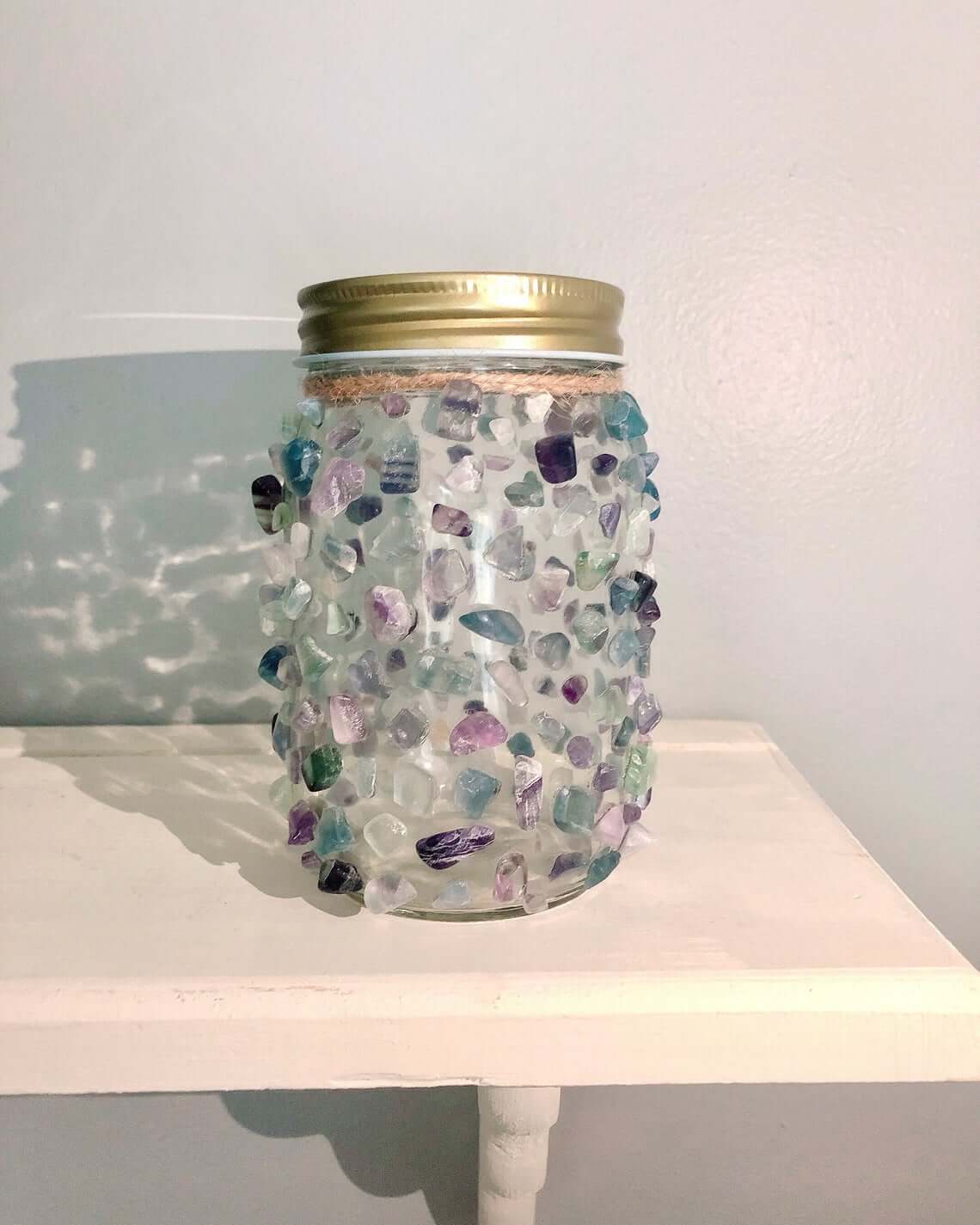 Beach Jar With Sea Glass Sea Glass Pieces Sea Glass Crafts Sea Glass Gift  Beach Glass Decorative Jar Jar Gift Light Blue 