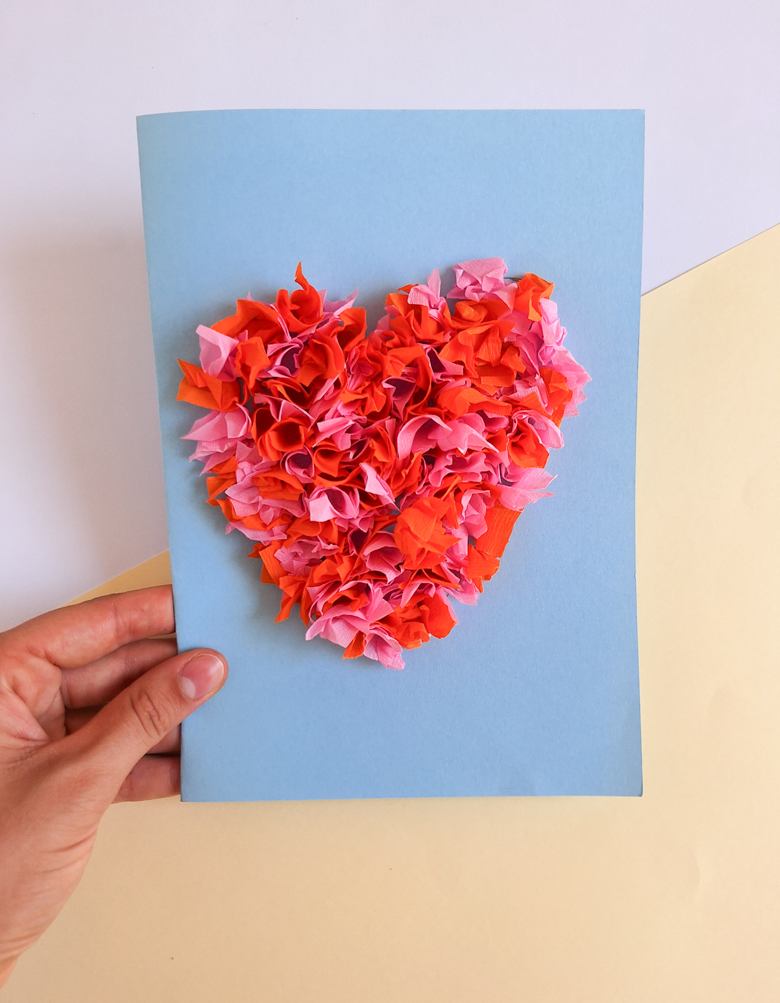 How to Make a Tissue Paper Heart Card