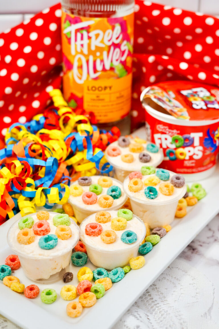 Homemade Fruit Loop Pudding Cups