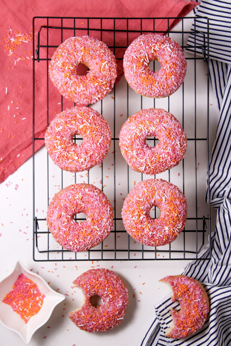 Homemade Pink Orange Donuts